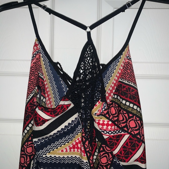 Multicolored Racer Back High Low Loose Fitted Dress - Picture 3 of 3